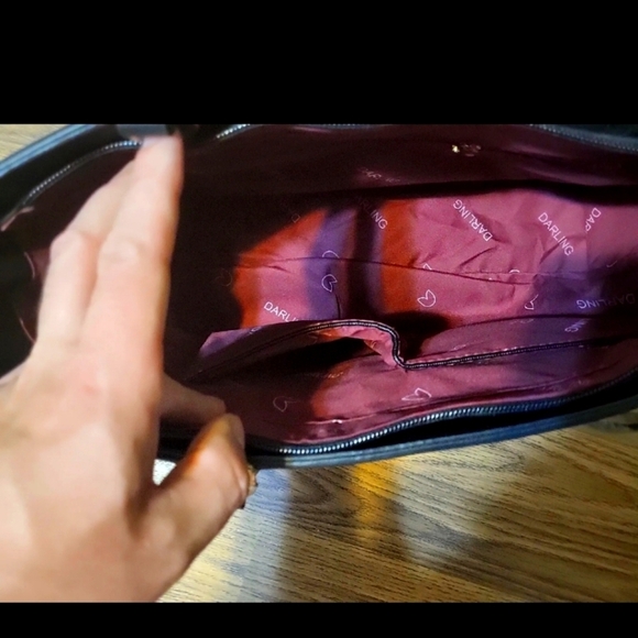 Darlings Black Vegan Leather Shoulder Bag GS-558 | NWT Stylish Handbag Purse - Picture 4 of 11